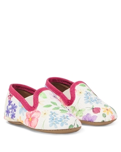 Туфли-слипоны из кожи с цветочным принтом Baby Eden, разноцветный Pèpè