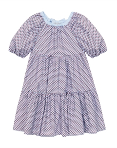 Платье из хлопкового набивного рисунка, светло-синий Il gufo