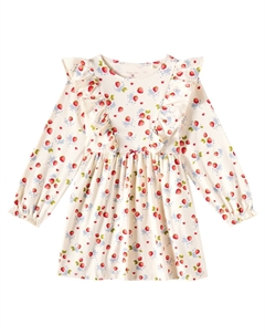 Платье из хлопкового трикотажа с оборками и принтом, Marmalade Konges slojd