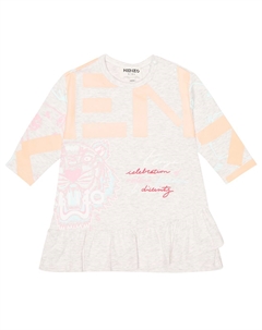Детское платье с принтом и оборками, Grey Marl Kenzo kids