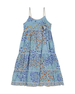 Платье Пиппа с цветочным принтом, Sky Blue Bouquet Bqs Poupette st barth kids