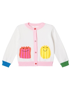 Детский кардиган из хлопка и шерсти, слоновая кость Stella mccartney kids