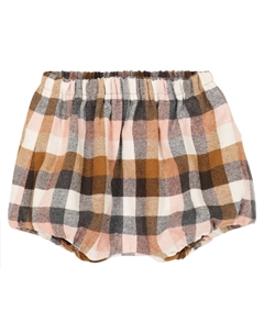 Детские клетчатые шорты из хлопковой смеси, Blush Pink Il gufo