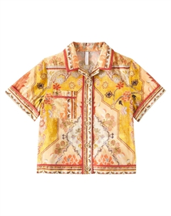 Хлопковая рубашка с принтом Wylie Pocket, Mustard Multi Zimmermann kids