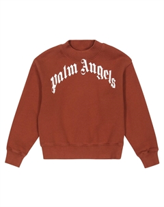 Хлопковая толстовка с логотипом, Brown White Palm angels kids