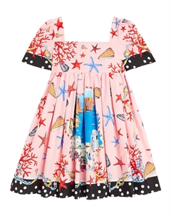Платье-капри из хлопкового поплина с принтом и складками, Capri Dolce & gabbana kids
