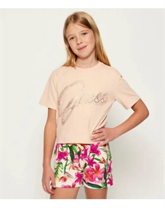 Футболка Cropped fit, розовый Guess