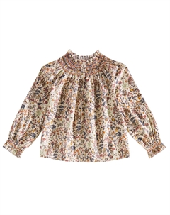 Топ из хлопка с цветочным принтом и сборками Petale, Fl Multicolore Bonpoint