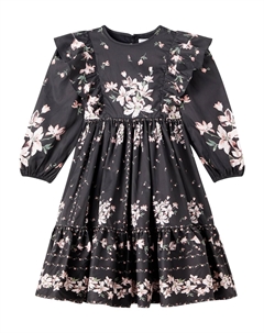 Платье из хлопка с цветочным принтом и оборками , Border Print Petite amalie