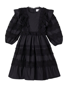 Платье из хлопка с кружевной отделкой , черный Petite amalie