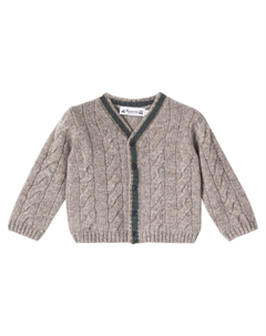 Кардиган Baby Giorginoli из шерсти и яка, Rayures Taupe Bonpoint