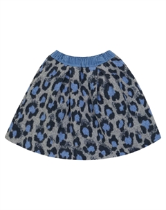 Юбка из смеси шерсти и хлопка с леопардовым принтом, Alaska Blue Paade mode