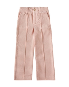Прямые брюки из хлопкового бархата, Pale Pink Chloé kids