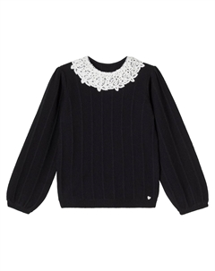 Свитер с кружевной отделкой, Noir Tartine et chocolat