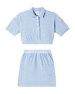 Комплект из хлопковой толстовки и юбки 4G, Sea Givenchy kids