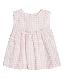 Топ из хлопка и льна Armonie в клетку, Dusky Pink Bonpoint