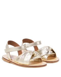 Сандалии из металлизированной кожи, Oro Pèpè