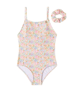 Комплект Eyma с цветочным принтом и резинкой для волос, Fl Rose Poudre Bonpoint