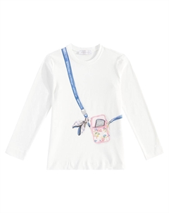 Топ из хлопковой смеси с принтом, Panna Monnalisa