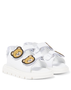 Кожаные сандалии Teddy Bear, белый Moschino kids