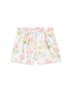 Льняные и хлопковые шорты с цветочным кружевом, Nacre Tartine et chocolat