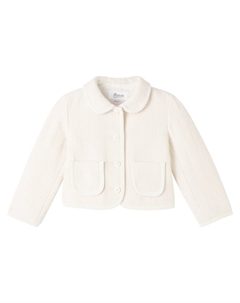 Пиджак Janica из хлопка и шерсти с узором в елочку, экрю Bonpoint