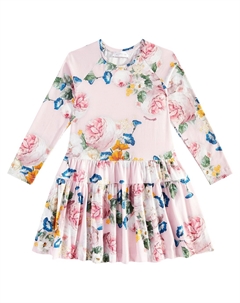 Платье из хлопковой смеси с цветочным принтом, Cipolla+Multicolor Monnalisa