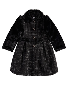 Пальто из искусственного меха и твида, черный Patachou