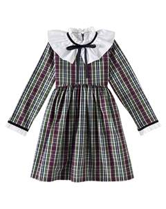 Платье Flora Tartan из хлопка, Navy Tartan La coqueta