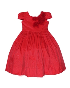 Платье с рукавами-крылышками, расшитое пайетками, красный Monnalisa