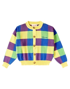 Кардиган из хлопкового жаккарда виши, разноцветный Bobo choses