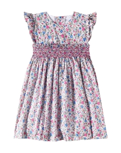 Платье Frida с цветочным принтом из хлопка, Fuchsia Floral La coqueta