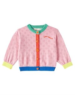 Детский кардиган из хлопка с цветными блоками, Light Pink Bobo choses