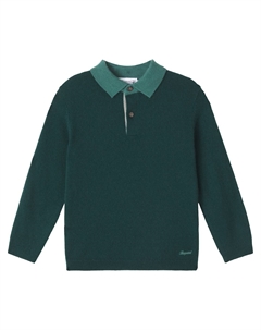 Кашемировый свитер-поло Jameson, Ra Vert Bouteille Bonpoint