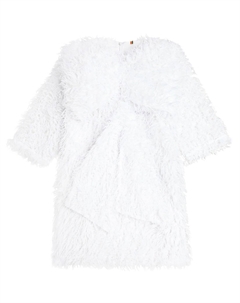 Платье из искусственных перьев с бантом, белый Caroline bosmans