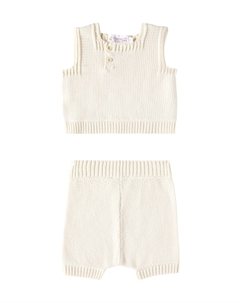 Комплект из хлопкового топа и шорт Baby Elsie, Vanille Bonpoint