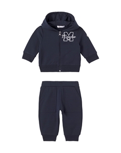Детский спортивный костюм из хлопчатобумажной ткани с флисом, Blue Navy Moncler enfant