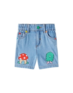 Детские вышитые джинсовые шорты, светло-синий Stella mccartney kids