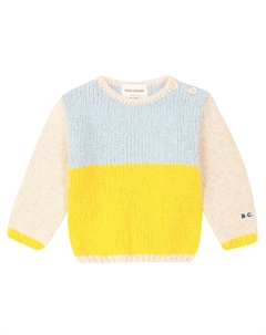 Детский свитер в стиле колор-блок, светло-синий Bobo choses