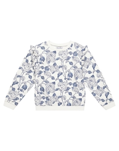 Хлопковый свитер с цветочным принтом, индиго Tartine et chocolat