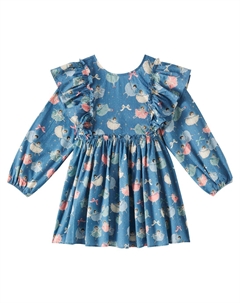 Платье Evia из хлопка с принтом и бантом, Snow Bow Ballerina Konges slojd