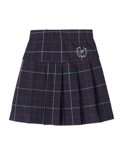 Юбка в клетку и складку, Blu Navy+Rubino Monnalisa