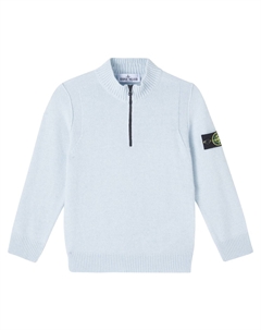 Свитер Compass с полумолнией, светло-синий Stone island junior