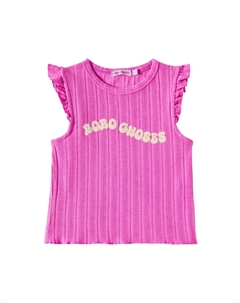 Футболка с волнистым логотипом и оборками, фуксия Bobo choses