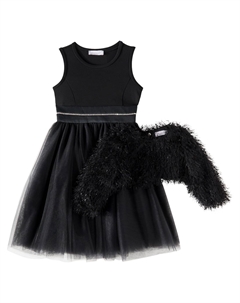 Платье из тюля с декором, Nero Monnalisa