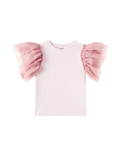 Хлопковый топ Robyn с отделкой из тюля и оборками, Charlotte Pink Molo