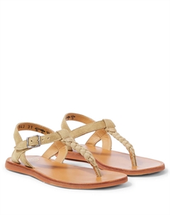 Сандалии замшевые Plagette Antic, Velours Avana Pom d'api