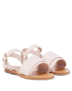 Вышитые кожаные сандалии Chloé, Pink Powder Chloé kids