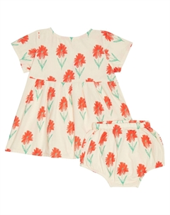 Комплект из детского хлопкового платья и панталон, белый Bobo choses