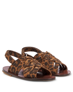 Замшевые сандалии с леопардовым принтом, Caddy Pèpè